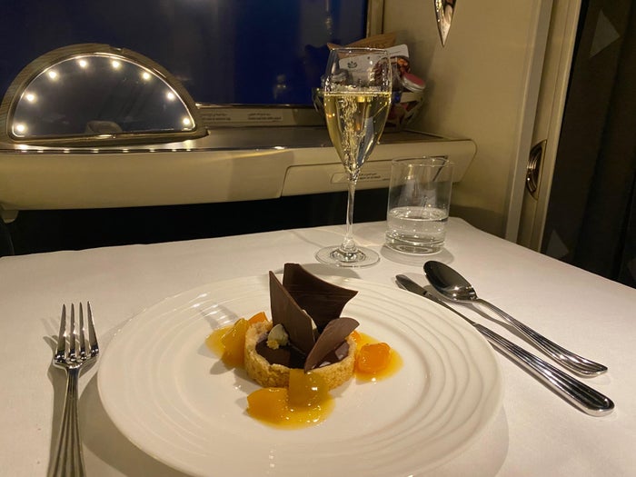 Emirates A380 retrofit first class dessert