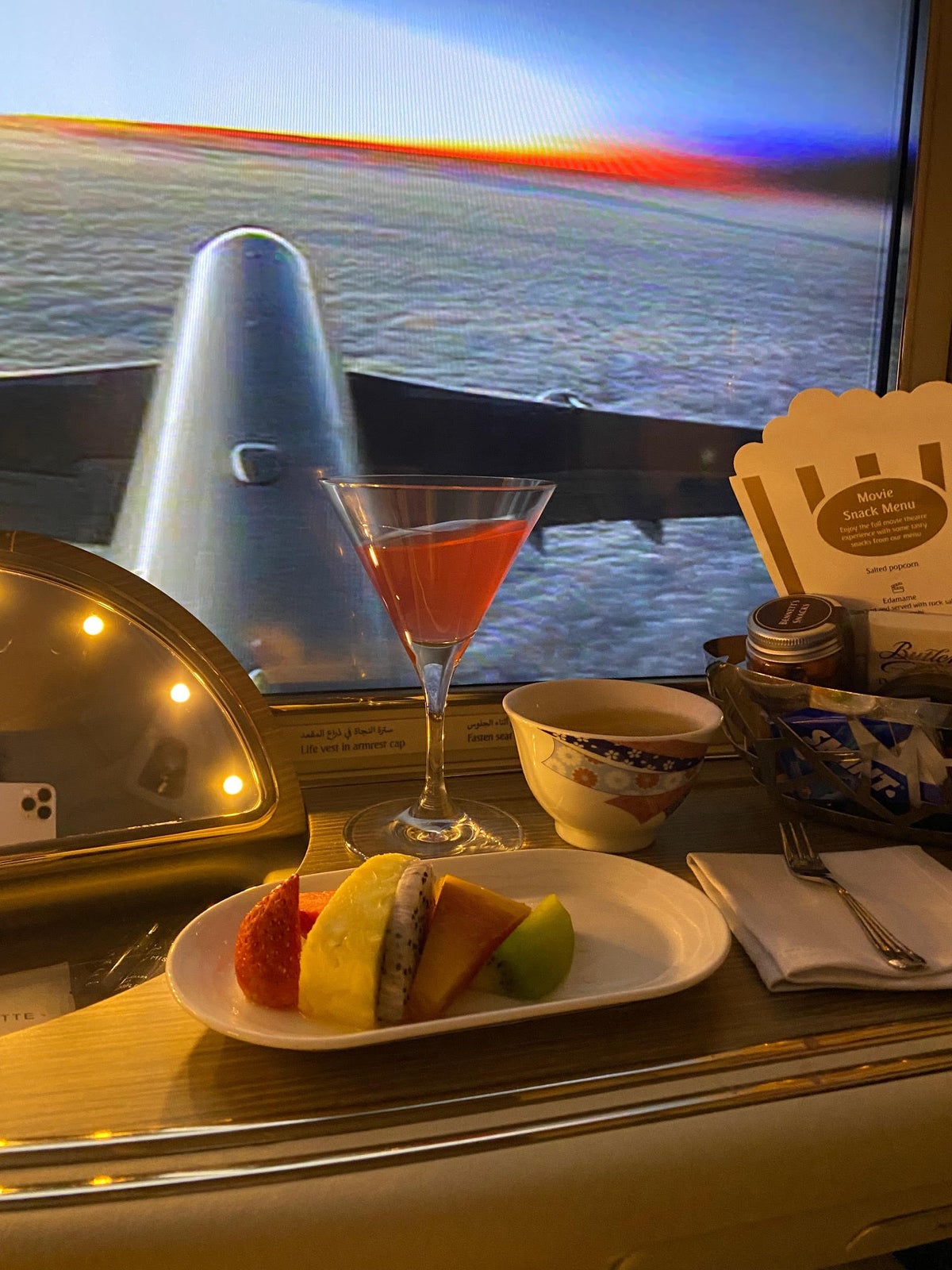 Emirates A380 retrofit fruit and cocktail ife