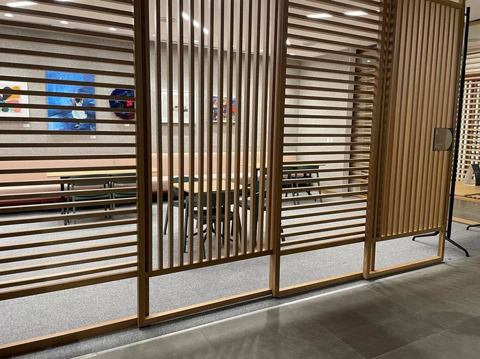 Exterior of the community room at the Houston Galleria Capital One Café