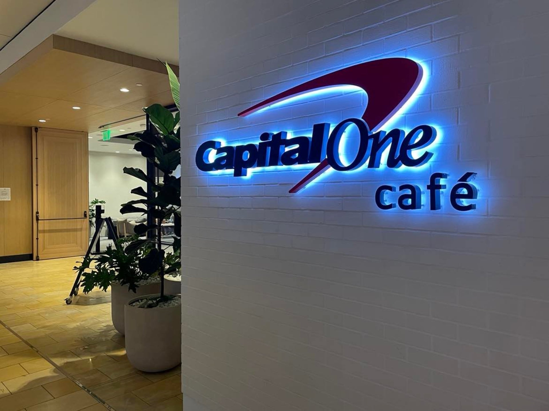 Houston Galleria Capital One Cafe entrance sign 1