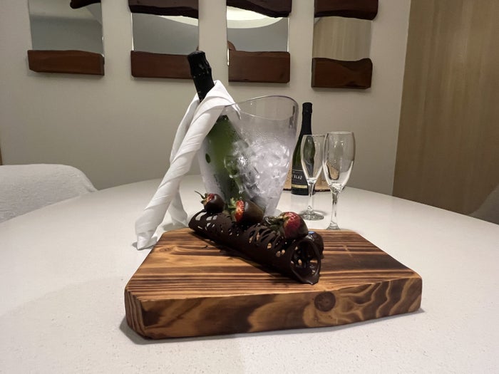 Hyatt Ziva Cap Cana Champagne and chocolate strawberries 