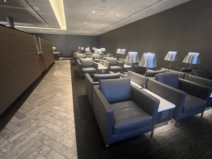 Seating at United Polaris Lounge ORD