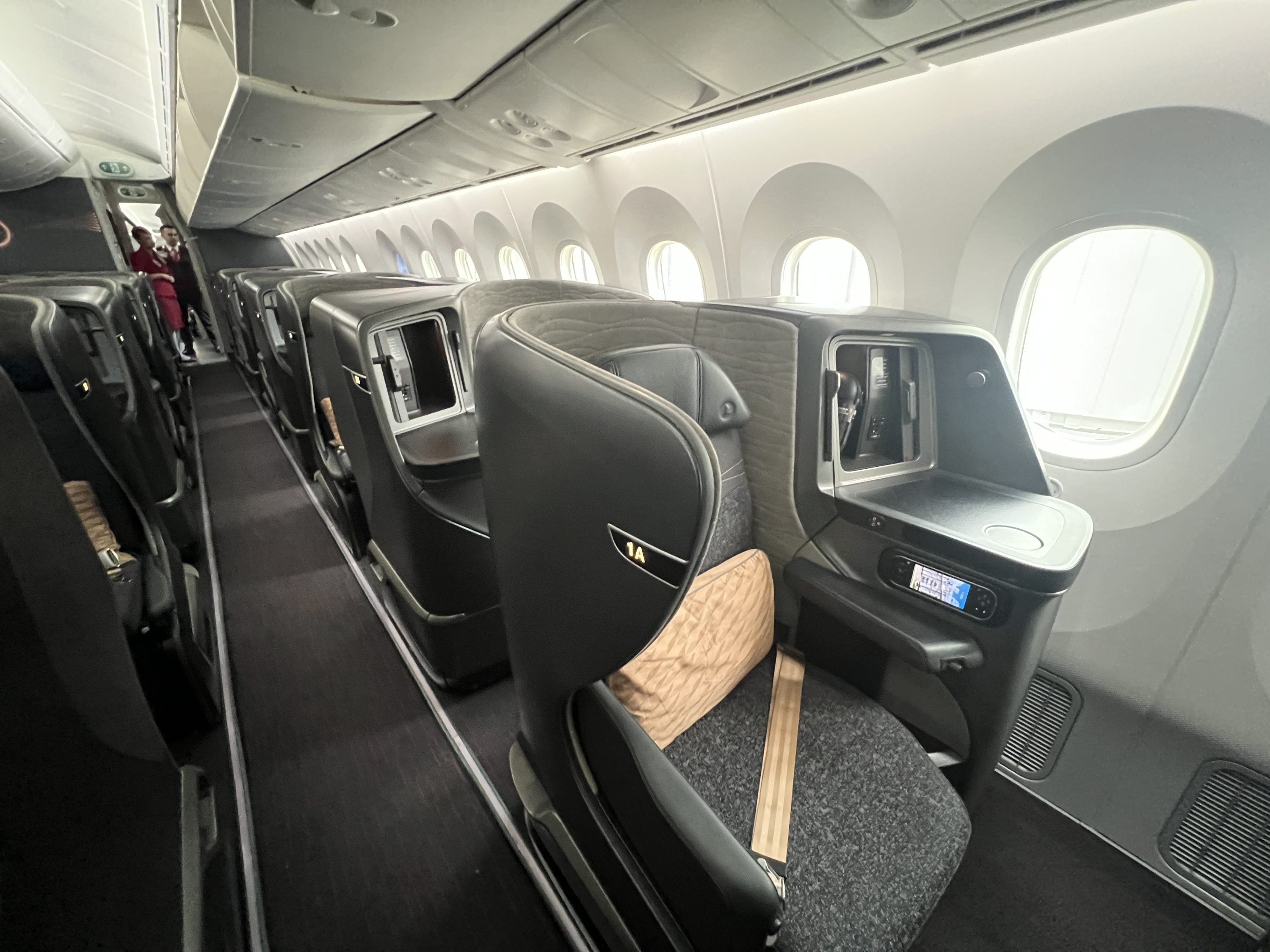 Turkish airlines business class cabin.