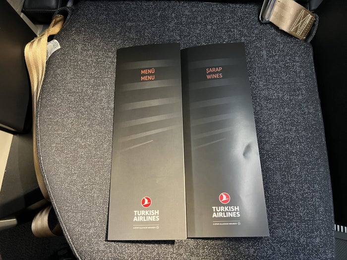 Turkish Airlines Business Class Menu