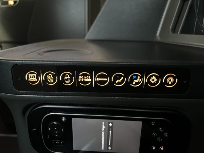 Turkish Airlines Business Class Seat 787-9 Touchscreen panel