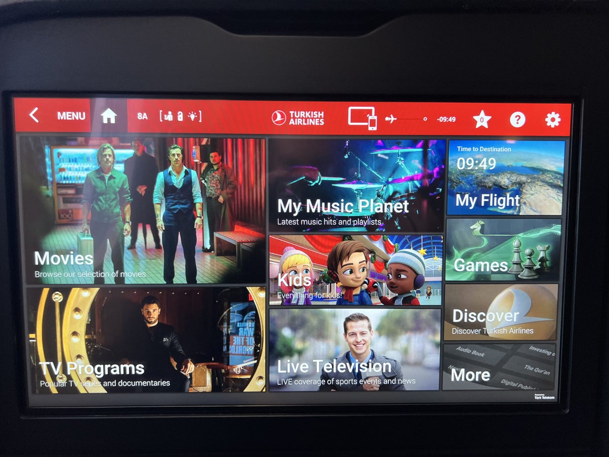 Turkish Airlines Inflight TV Selections