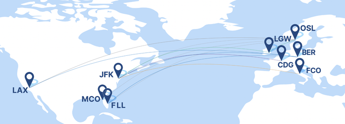 Norse Atlantic Route Map