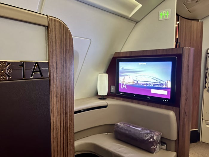 Qatar Airways Airbus A380 first class seat 1A