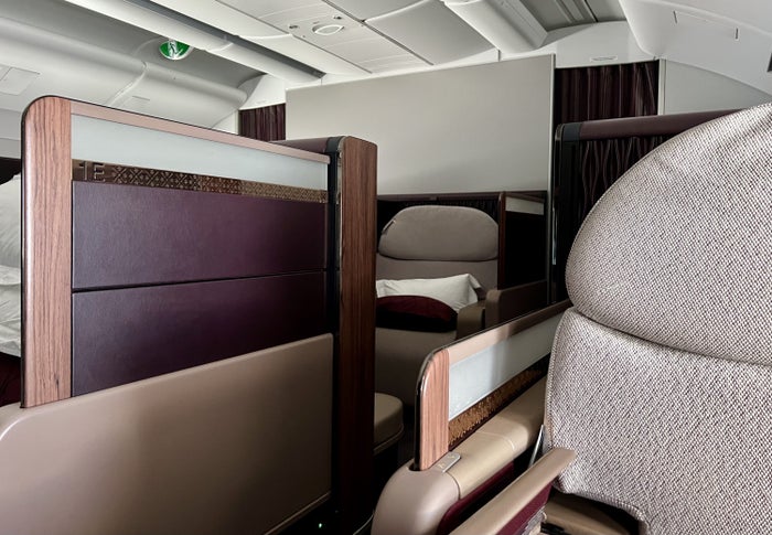 Qatar Airways Airbus A380 first class seat privacy