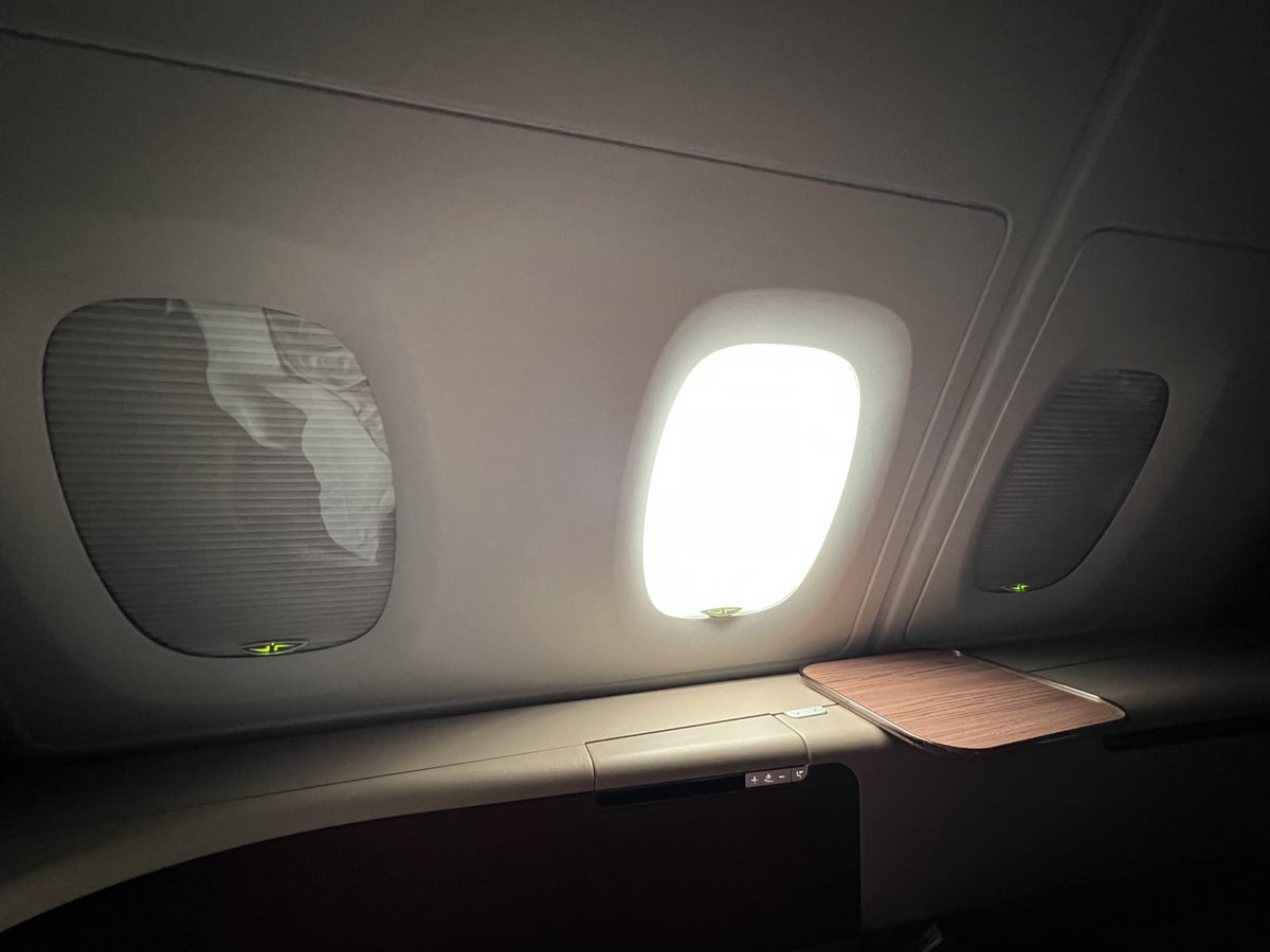 Qatar Airways Airbus A380 first class window blinds