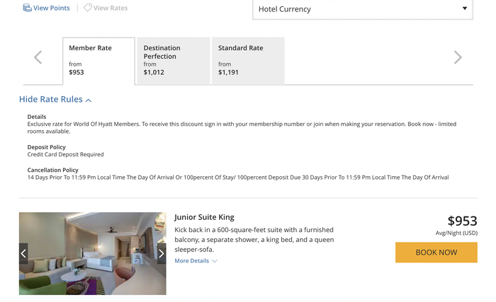 Hyatt Ziva Cap Cana cash rates