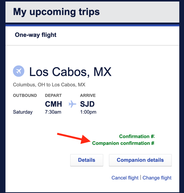 Southwest Companion Pass confirmation number
