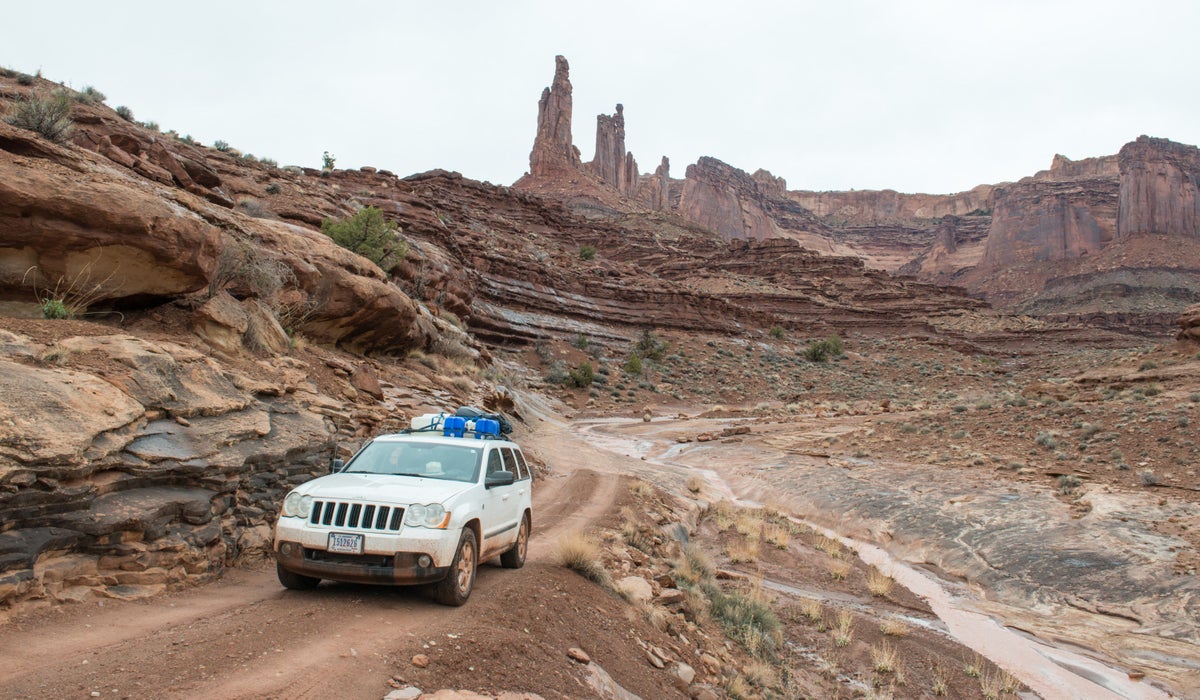 White Jeep at Canyonlands National Park