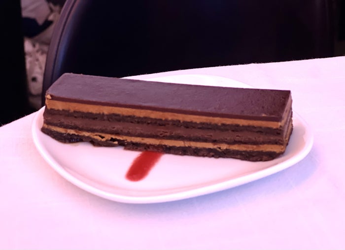 Air New Zealand Boeing 787 business class food dessert