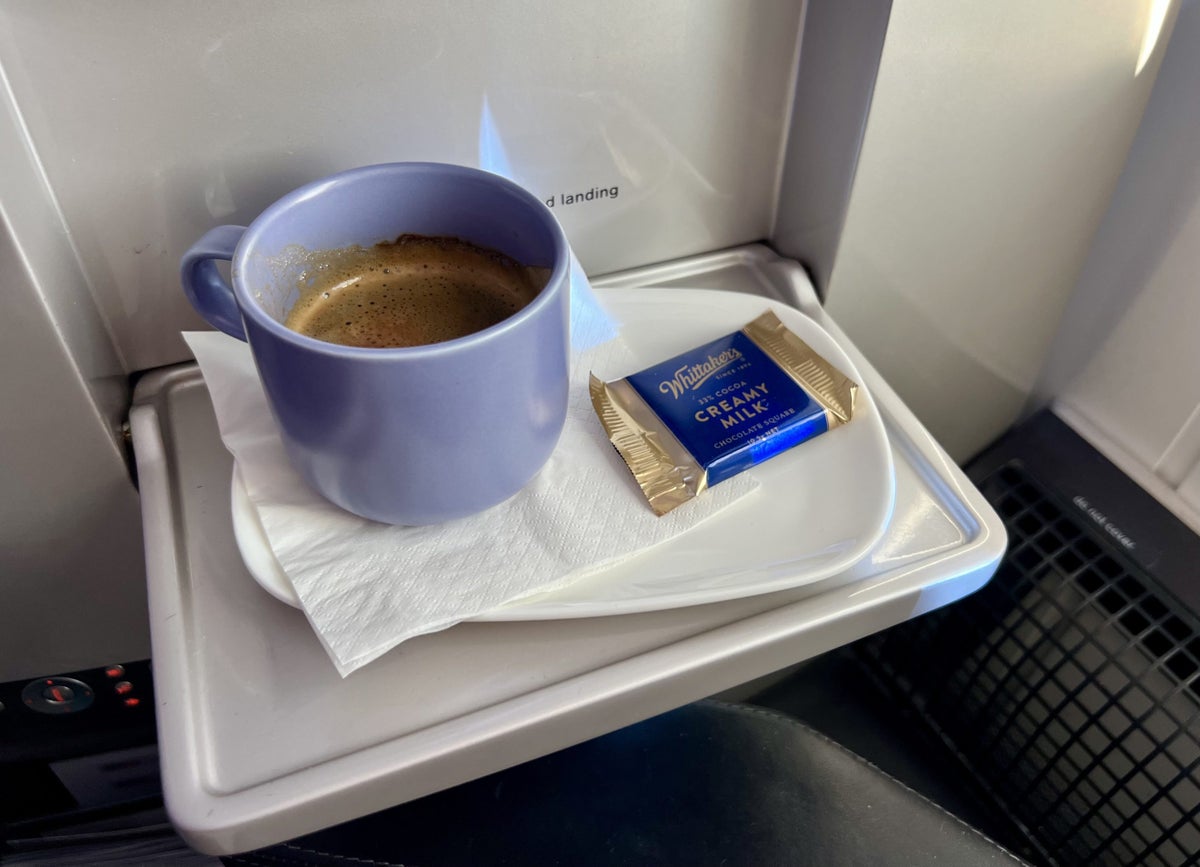 Air New Zealand Boeing 787 business class food espresso