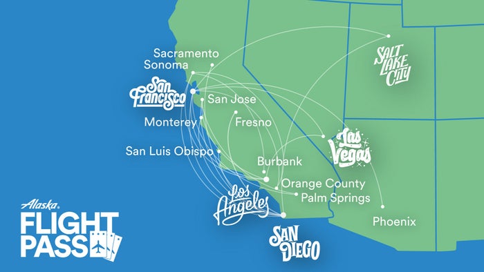 Alaska Flight Pass Map Feb 2023