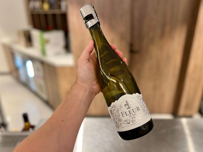 American Express Centurion Lounge Sydney Fleur de Lys sparkling wine