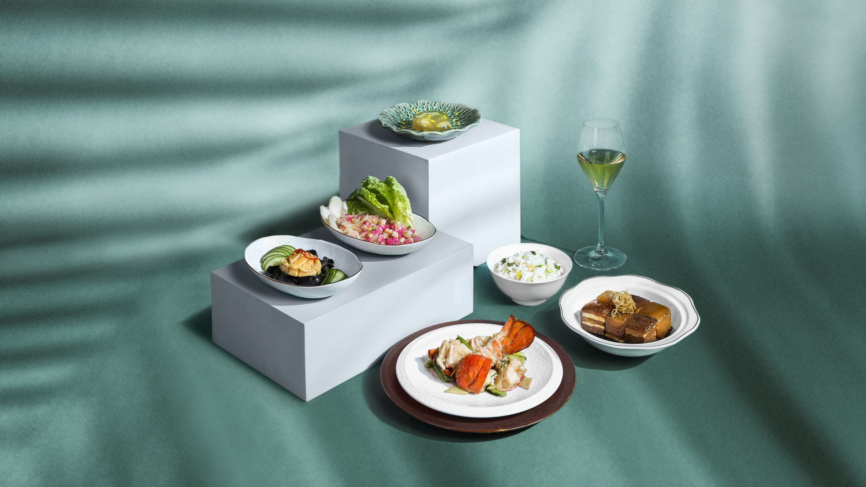 Cathay Pacific's Hong Kong Flavours first class menu offerings.