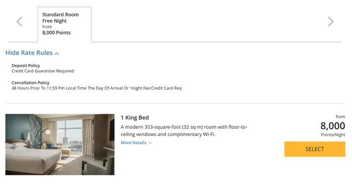 Hyatt Regency Houston Galleria points cost