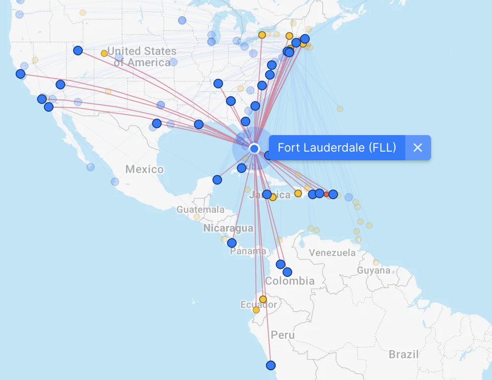 JetBlues Fort Lauderdale Route Network