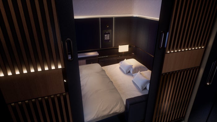 Lufthansa Allegris first class Suite Plus double bed Lufthansa Allegris first class Suite Plus double bed
