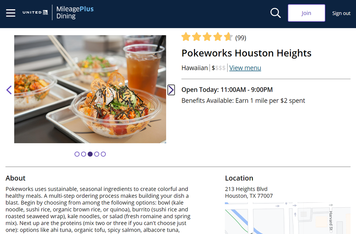 Pokeworks Houston Heights MileagePlus Dining