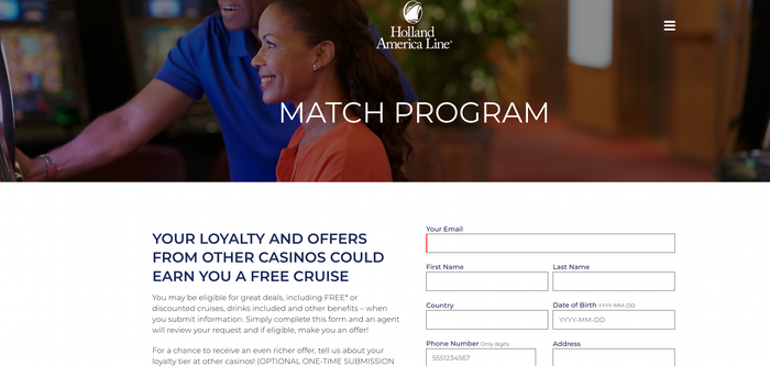 Holland America Status Match Page
