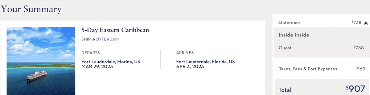 Holland America Easter Caribbean Itinerary Screenshot
