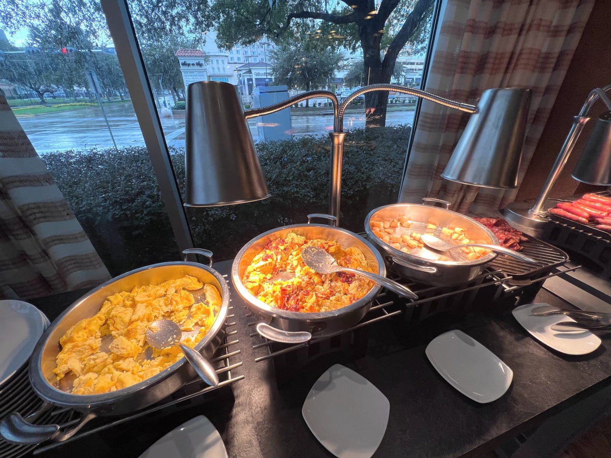 breakfast buffet hot dishes at Hyatt Regency Houston Galleria