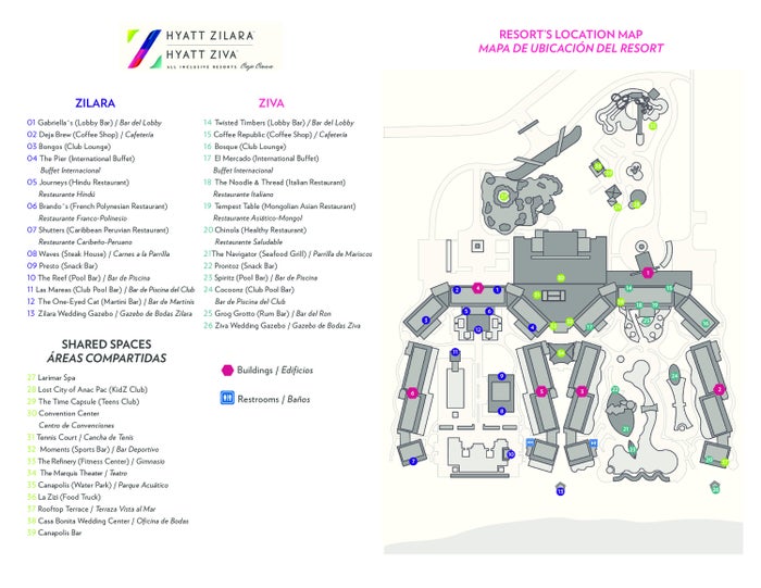 Hyatt Zilara Ziva Cap Cana resort map