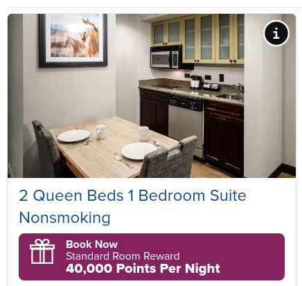 2 Queens 1 Bedroom Suite points cost at Homewood Suites Austin Round Rock