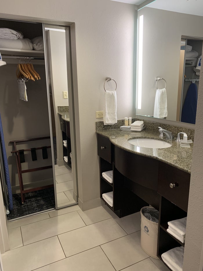 Bathroom closet at Homewood Suites Austin Round Rock
