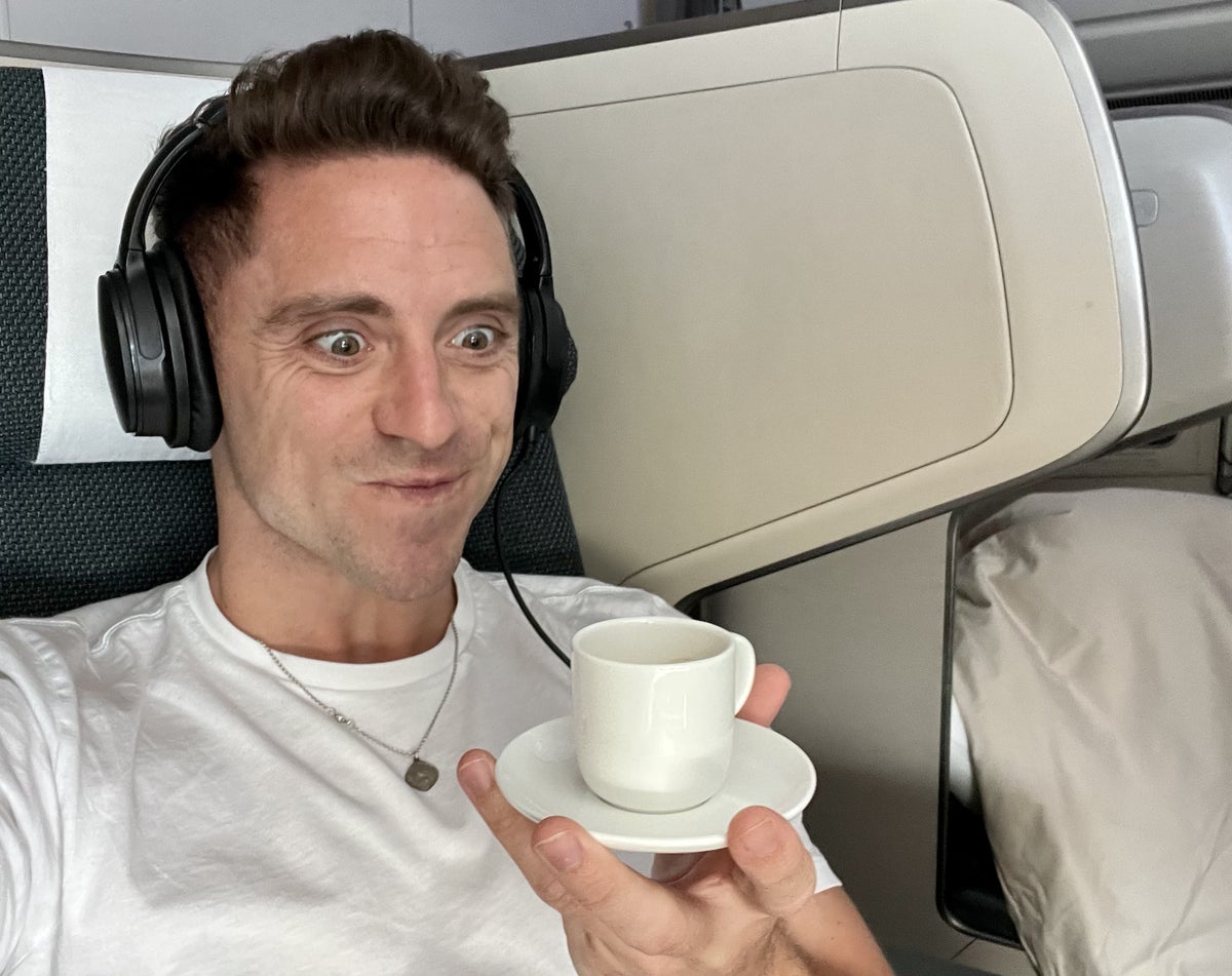 Cathay Pacific Airbus A35k business class espresso