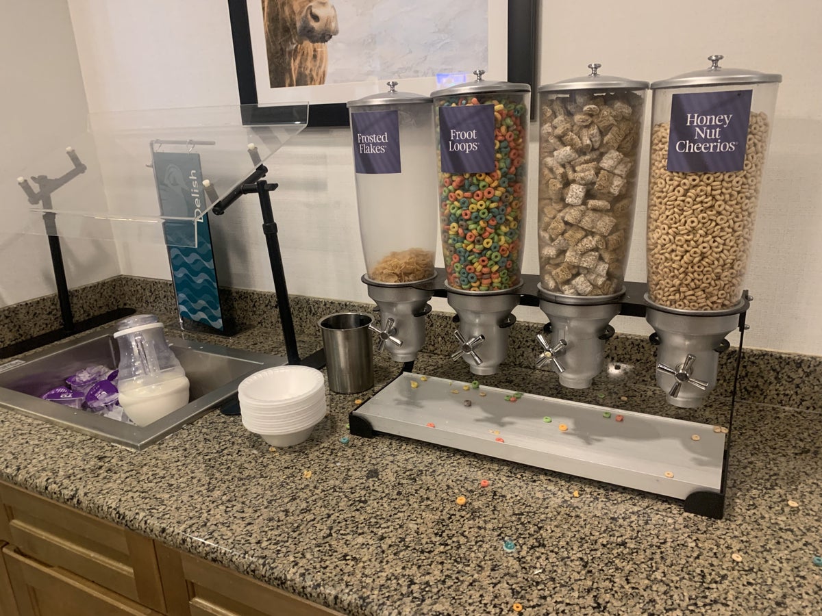 Cereal for breakfast at Homewood Suites Austin Round Rock