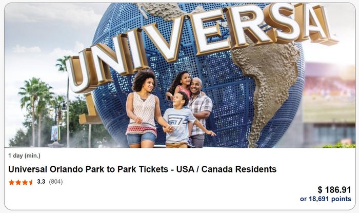 Citi Travel attracttions search results Universal Orlando