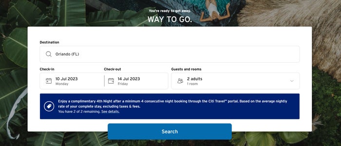 Citi Travel hotel search