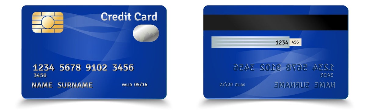 Credit card front and back