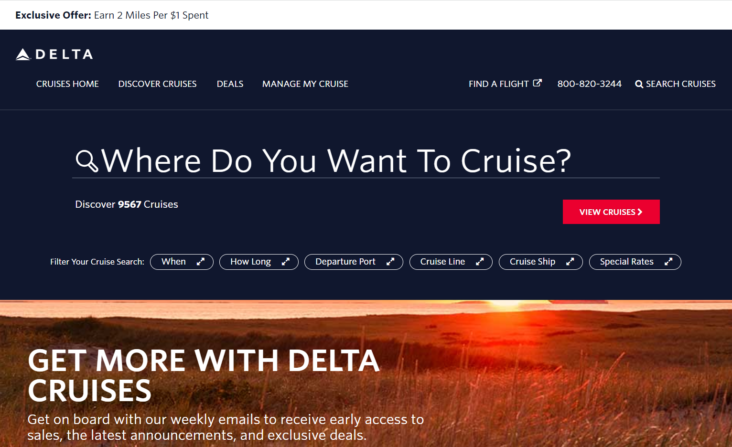 delta airlines skymiles cruises