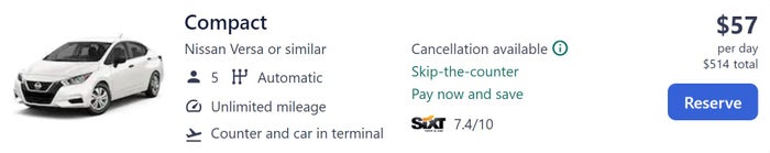 Expedia Sixt car rental