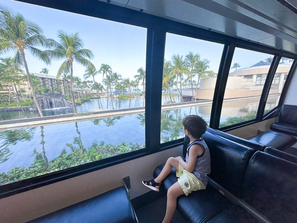 Hilton Waikoloa Village boy on tram