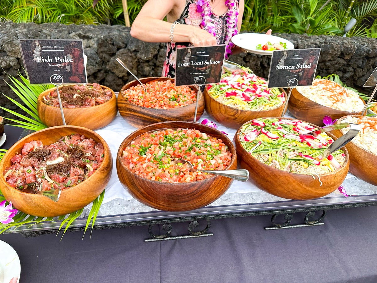 Hilton Waikoloa Village luau buffet salads