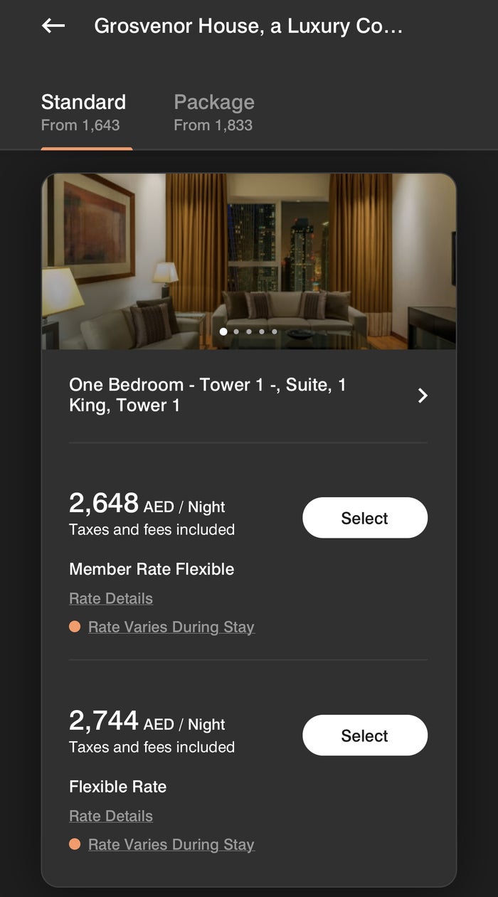 Grosvenor House room rates