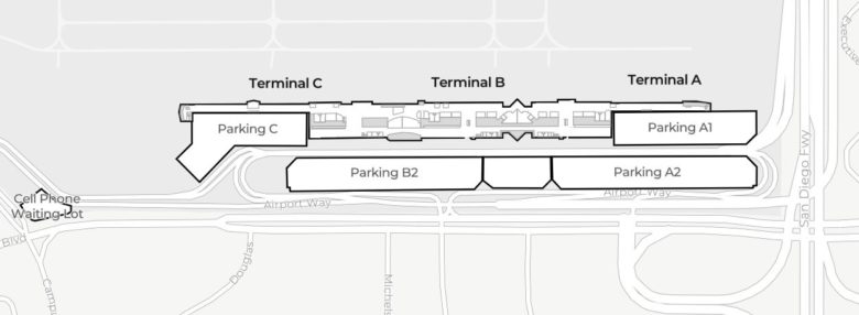 John Wayne Airport Orange County SNA Terminal Guide 2023   John Wayne Airport Map 780x286 