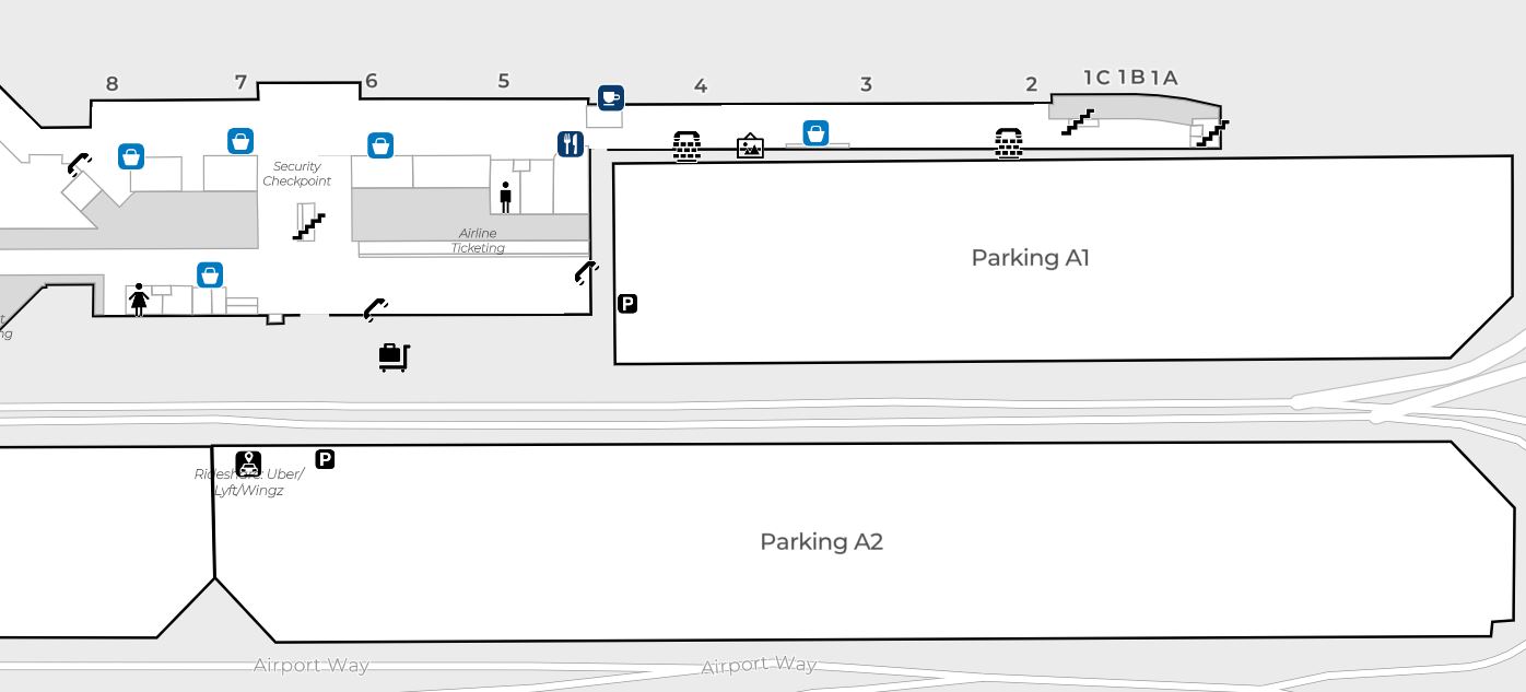 John Wayne Airport Orange County SNA Terminal Guide 2024   John Wayne Airport Map Terminal A Departures 