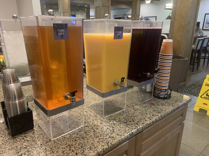 Juice for breakfast at Homewood Suites Austin Round Rock