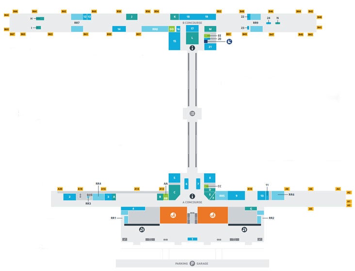 Kansas City International Airport MCI Terminal Guide 2023   Kansas City International Airport Level 2 Departures 