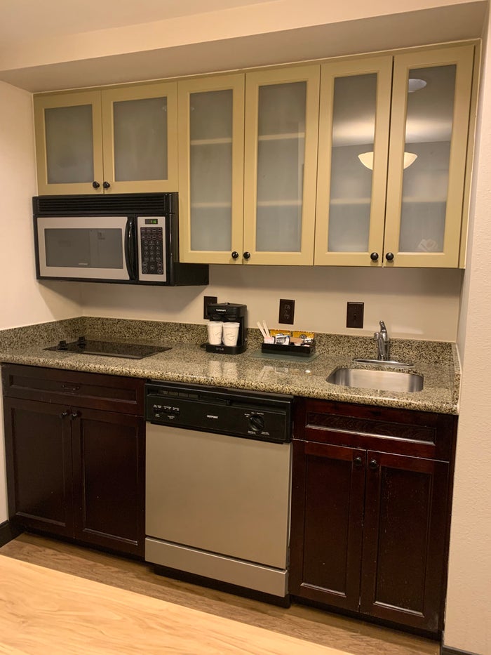 Kitchen cabinets at Homewood Suites Austin Round Rock
