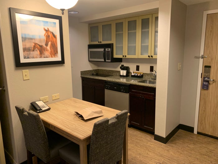 Kitchen in the guestroom at Homewood Suites Austin Round Rock conv Kitchen in the guestroom at Homewood Suites Austin Round Rock conv