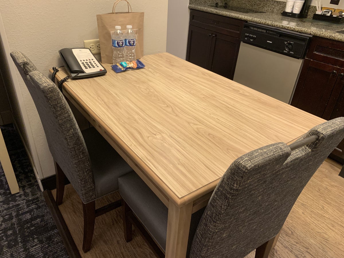 Kitchen table in the guestroom at Homewood Suites Austin Round Rock