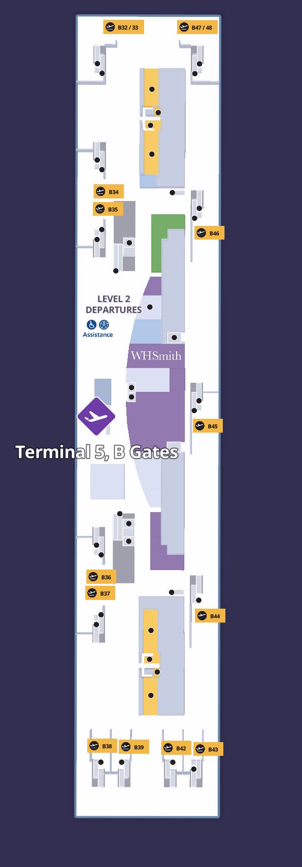 London Heathrow Airport Terminal 5 Gates B32 B48